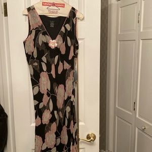Silk Floral Sleeveless Dress